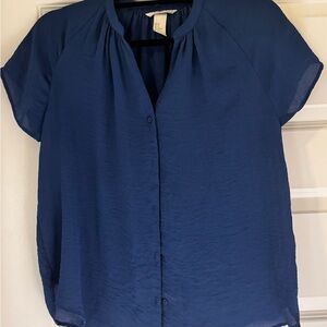 Free with $25 purchase! H&M Royal Blue Short Sleeve Blouse Vintage boho style